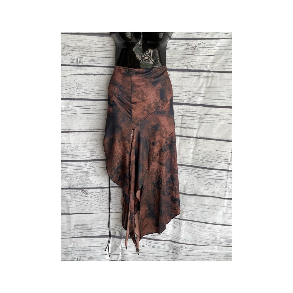 MICAS Asymmetrical Skirt Brown/Orange/Tan/Black Large